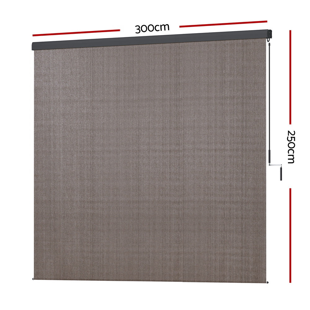 Instahut 3x2.5M Outdoor Retractable Awning Blind Brown
