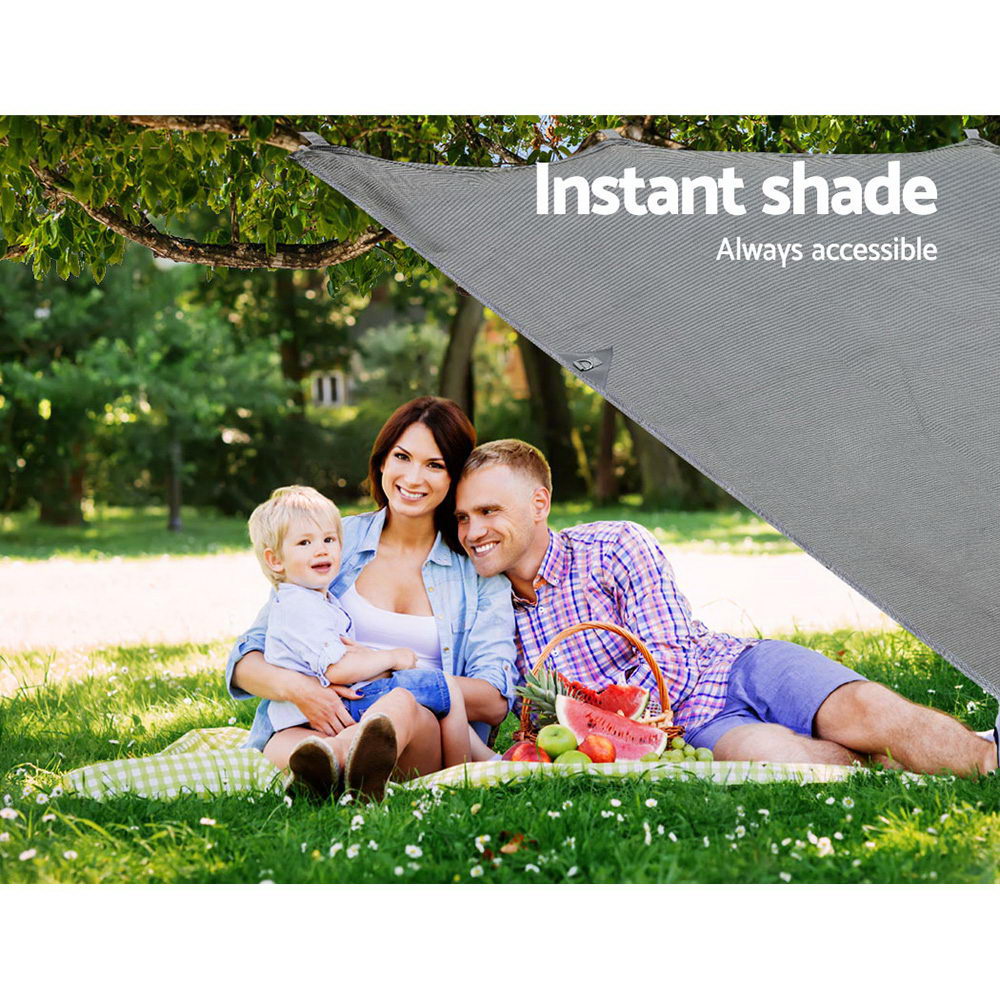 Caravan 3.4x1.95M Privacy Screen Awning End Wall Sun Shade Grey