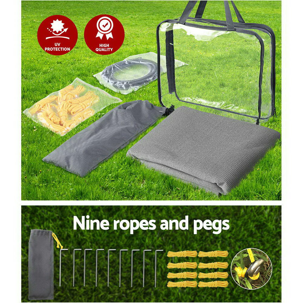 Caravan 4.3x1.95m Privacy Screen Awning Sun Shade Grey