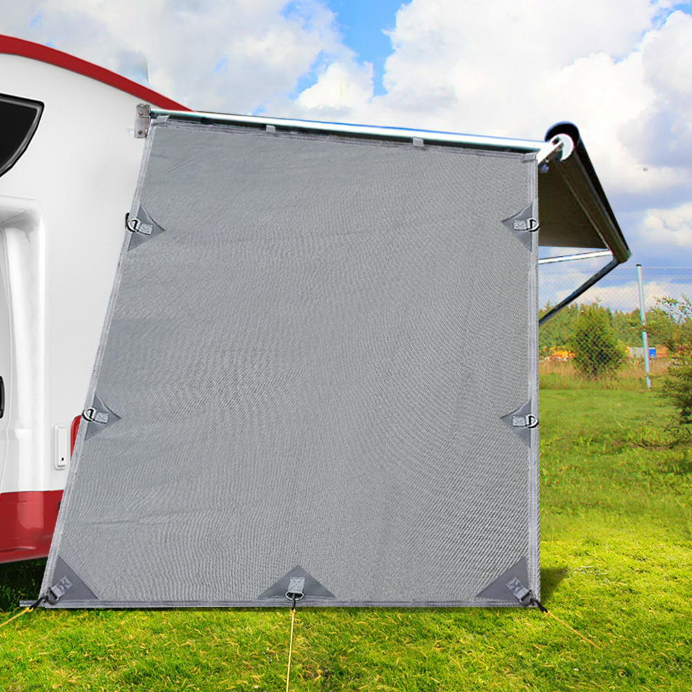 Caravan End Screen 1.95x2.2m Sun Shade Awning Privacy Grey