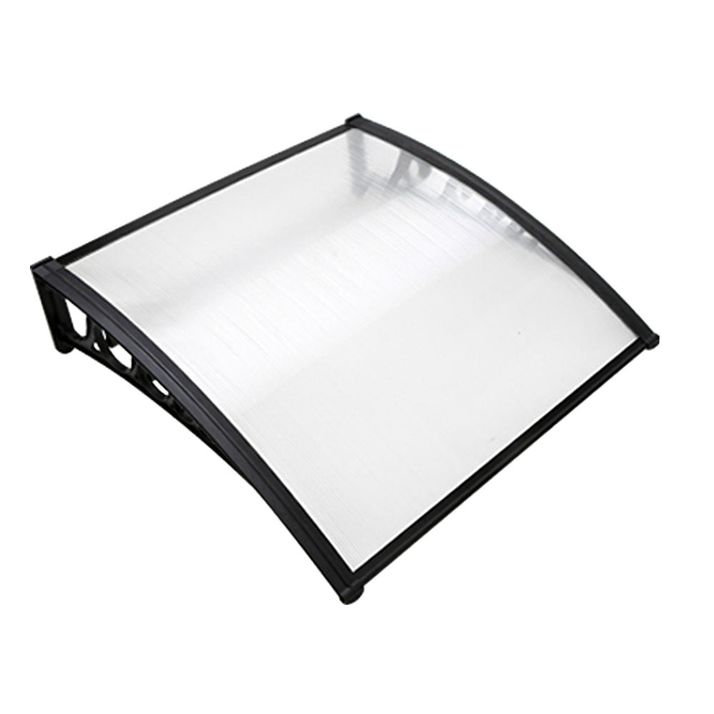 Instahut 1x1m Transparent Awning Door Window Cover Black Brackets