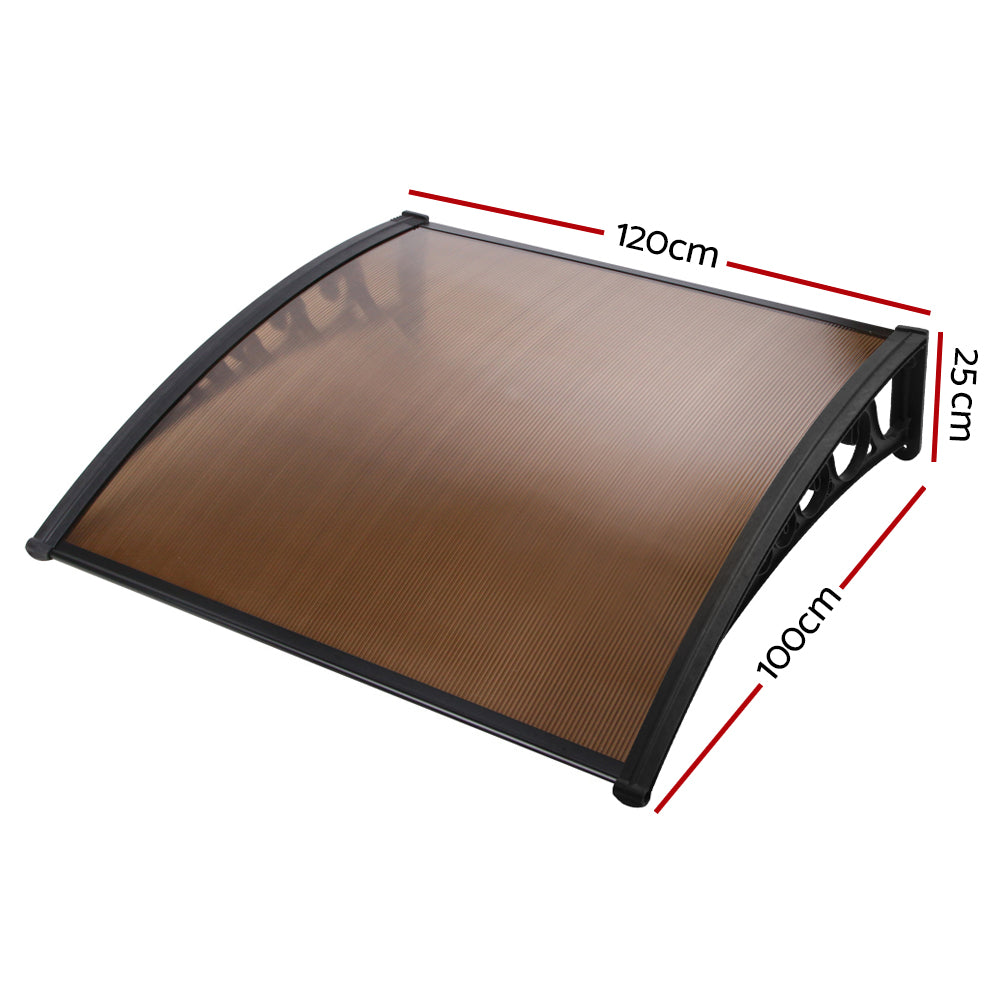 Instahut 1x1.2m Window Door Awning Brown