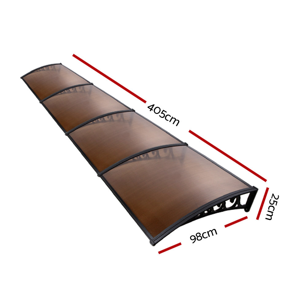 Instahut 1x4m Window Door Awning Brown