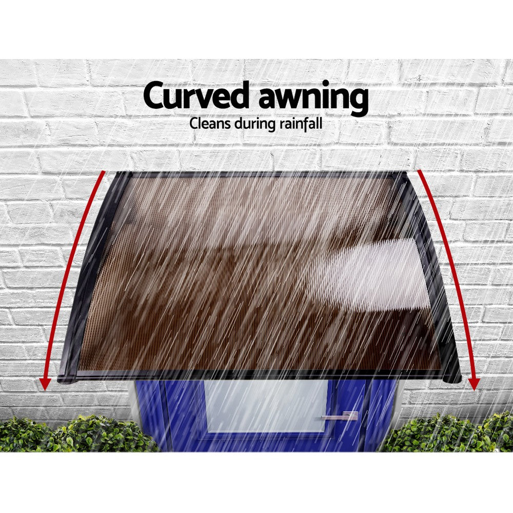 Instahut 1x4m Window Door Awning Brown