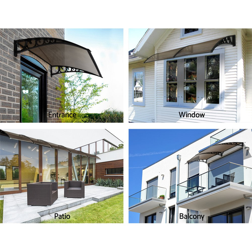Instahut 1x6M Window Door Awning Brown