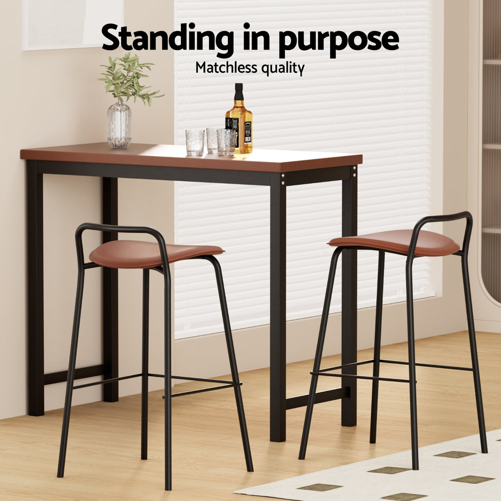 Artiss 75cm Bar Stools Metal Brown (Set of 2)