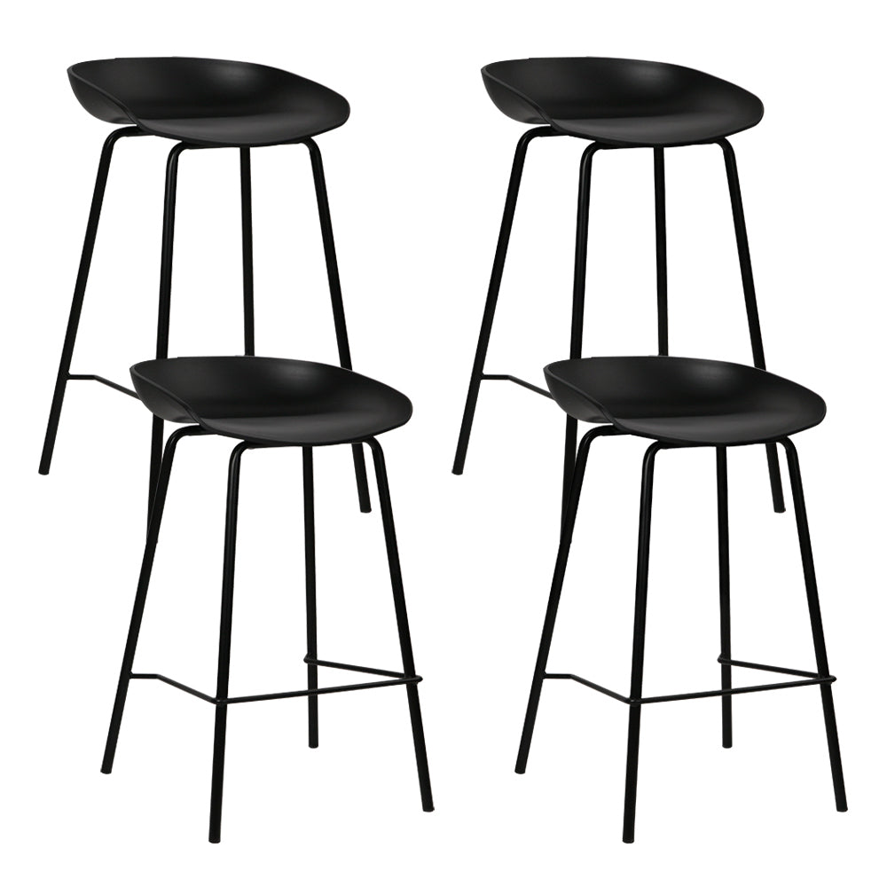 Artiss Set of 4 Bar Stools Metal Frame Black