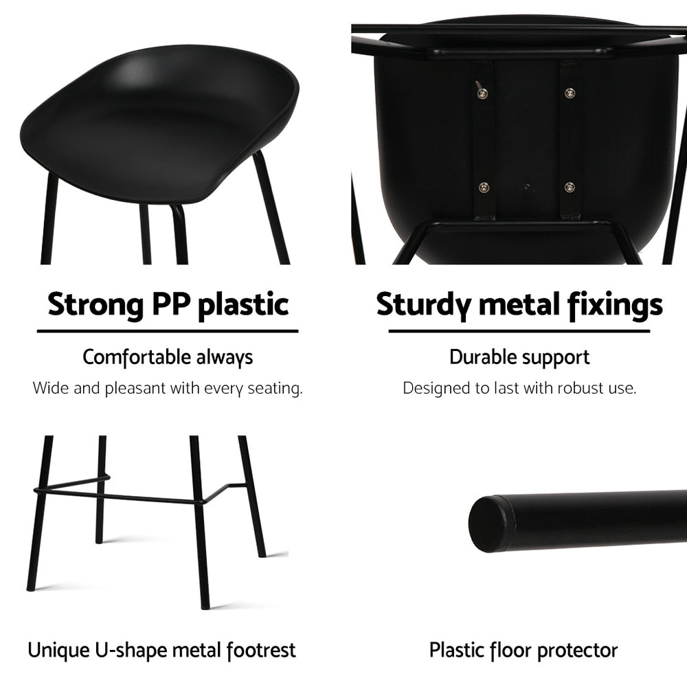 Artiss Set of 4 Bar Stools Metal Frame Black