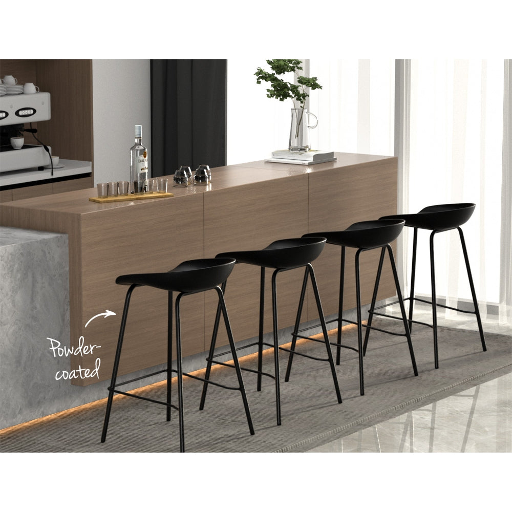 Artiss Set of 4 Bar Stools Metal Frame Black