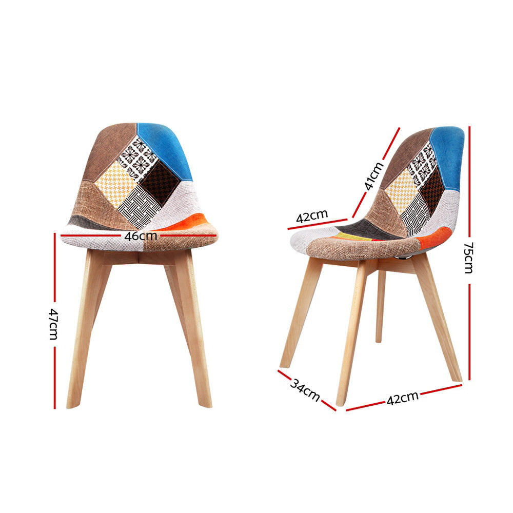 Retro DSW Dining Chairs Set of 4 Fabric Replica Eiffel