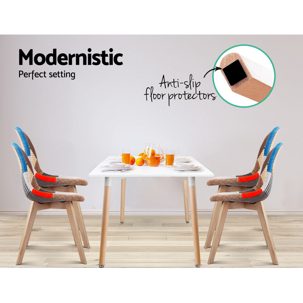 Retro DSW Dining Chairs Set of 4 Fabric Replica Eiffel