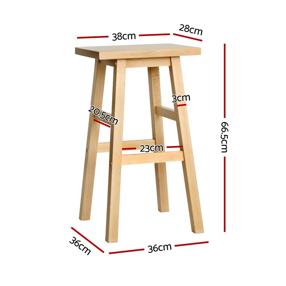 Baden 4x Wooden Bar Stools Natural Finish