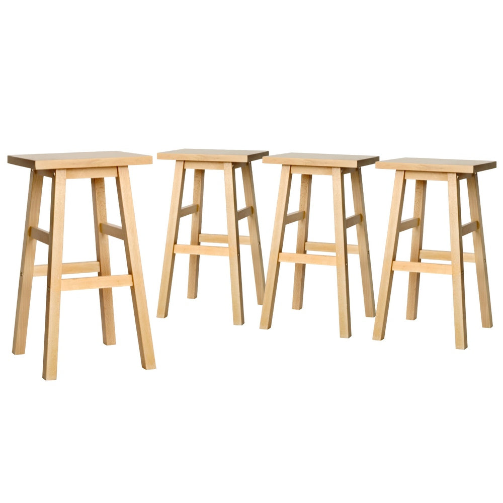 Baden 4x Wooden Bar Stools Natural Finish
