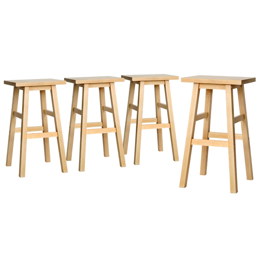 Baden 4x Wooden Bar Stools Natural Finish