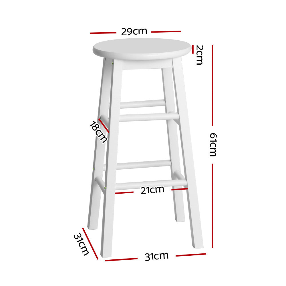 Artiss Wooden Bar Stools Set of 2 Round White
