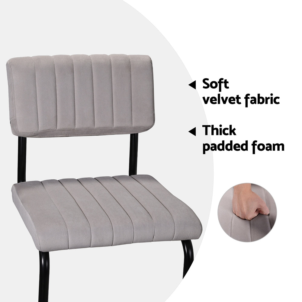 Orman Velvet Bar Stools Set of 2 Grey
