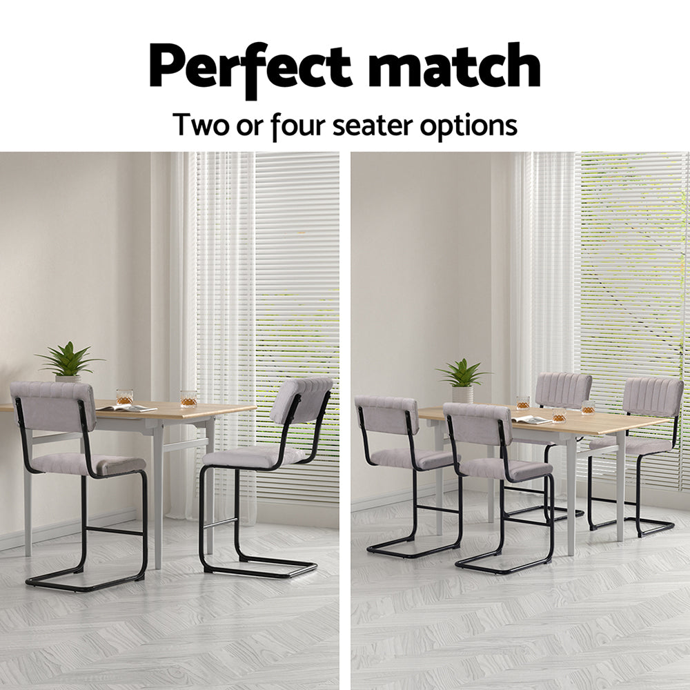 Orman Velvet Bar Stools Set of 2 Grey