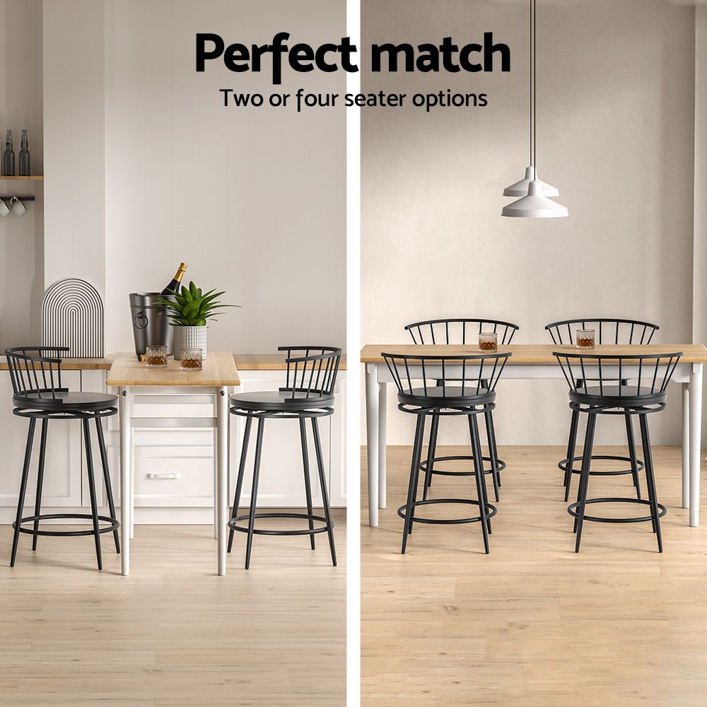 Vanny Set of 2 Swivel Bar Stools 70cm Seat Height