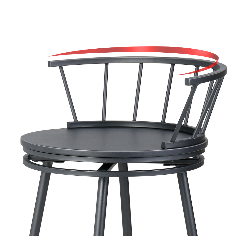 Vanny Set of 2 Swivel Bar Stools Black