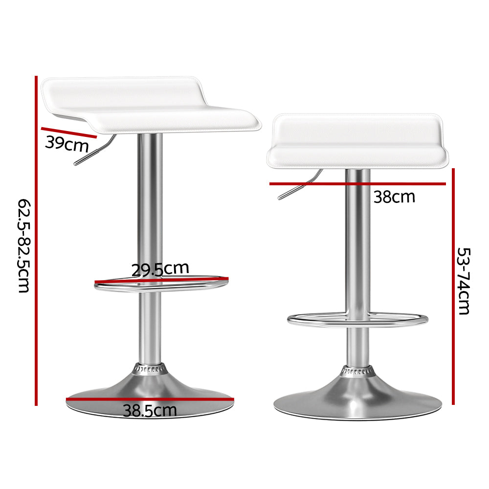 Artiss 4x Bar Stools Faux Leather Chair White