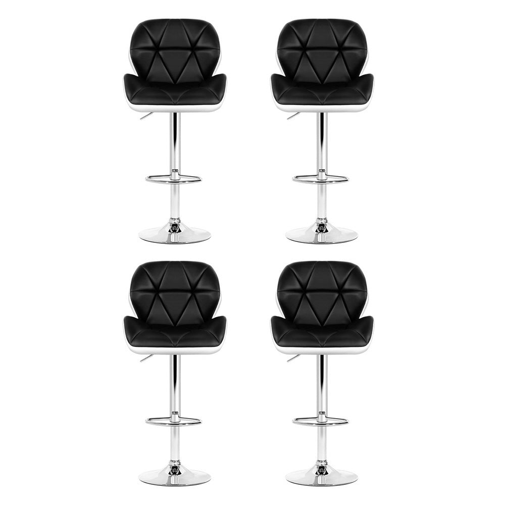 Adjustable PU Leather Bar Stools Set, 360° Swivel - Artiss