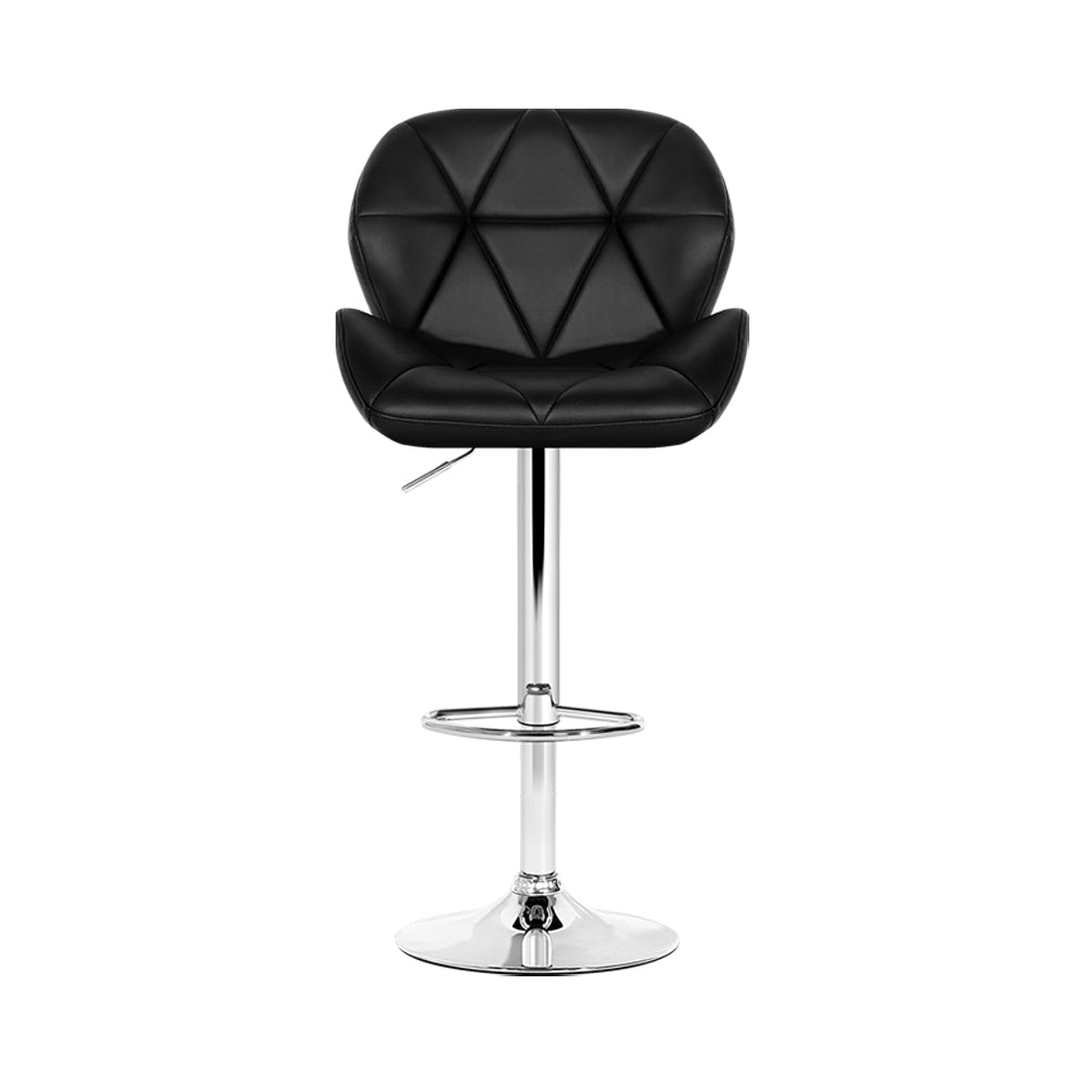 Adjustable Black PU Leather Bar Stools, 2x Set - Artiss