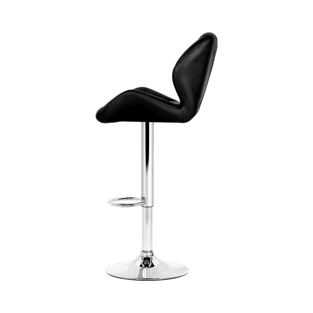 Adjustable Black PU Leather Bar Stools, 2x Set - Artiss