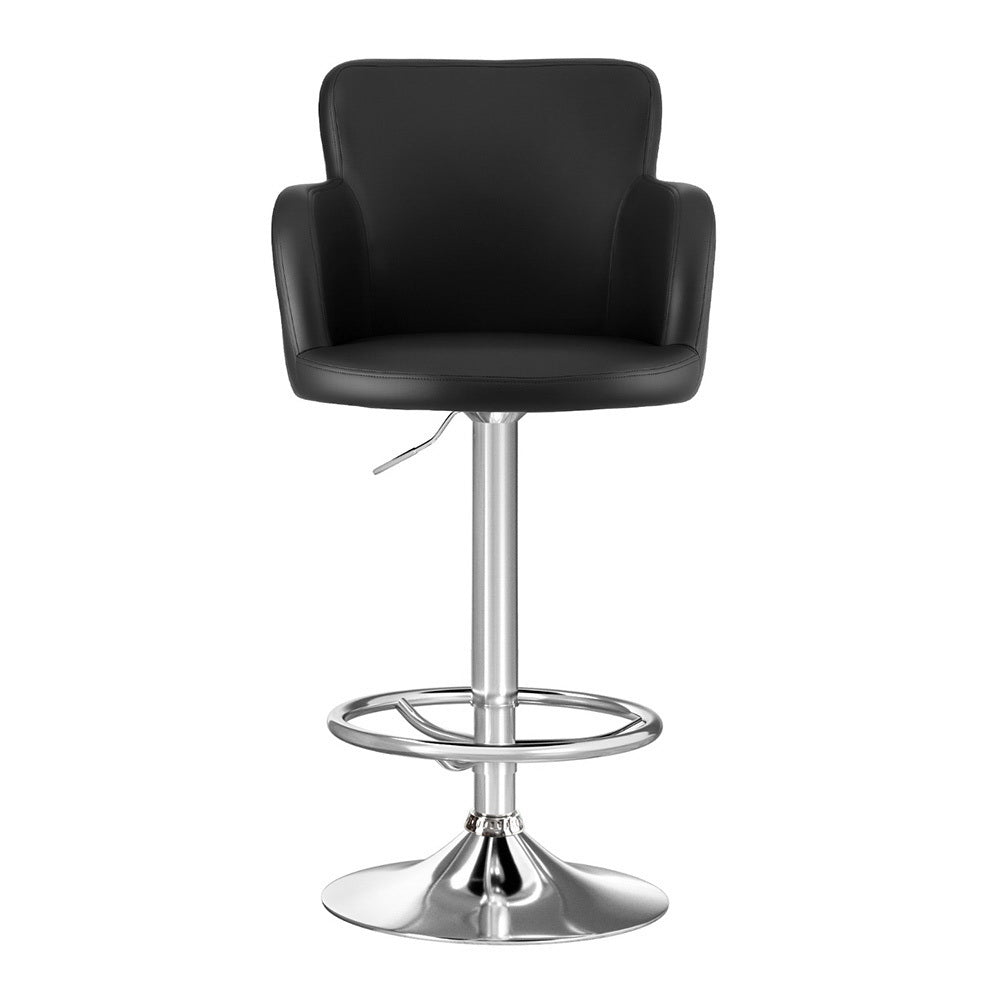 Artiss Leather Bar Stool Swivel Adjustable Gas Lift Black