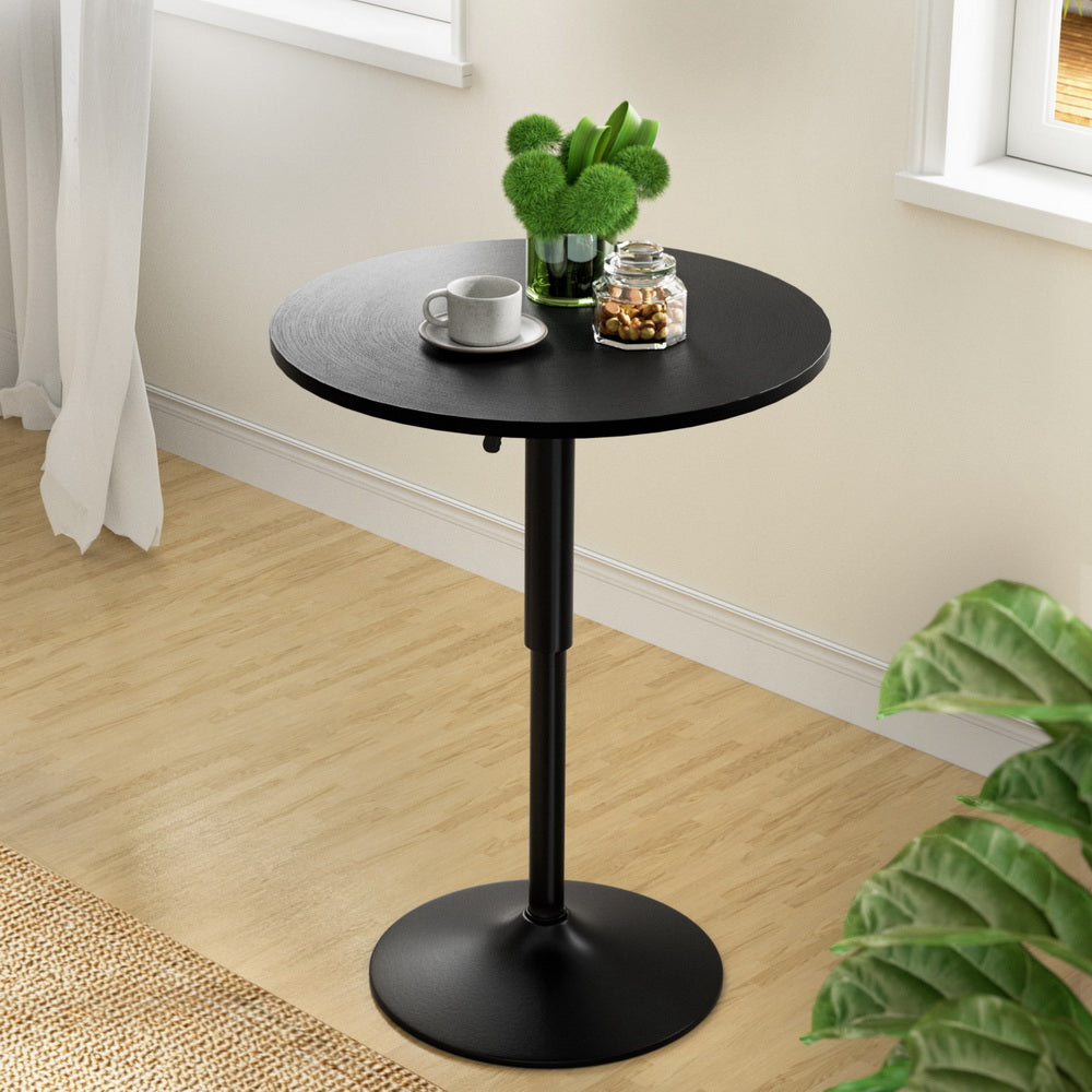 Artiss Round Bar Table Gas Lift Black