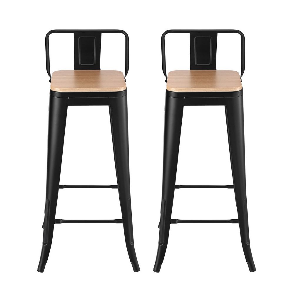 Artiss Metal Bar Stools Set of 2 Counter Height 77cm
