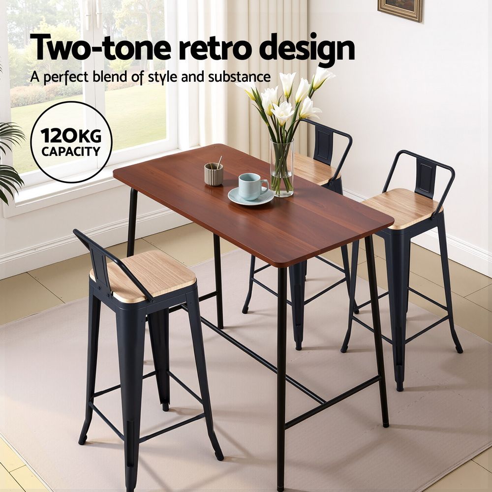 Artiss Metal Bar Stools Set of 2 Counter Height 77cm