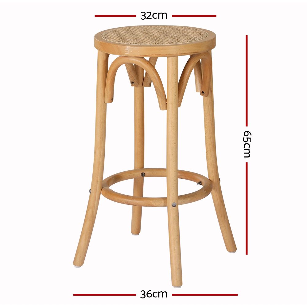 Artiss Bar Stools Set of 3 Kitchen Wooden Bar Stool Dining Chair 65cm