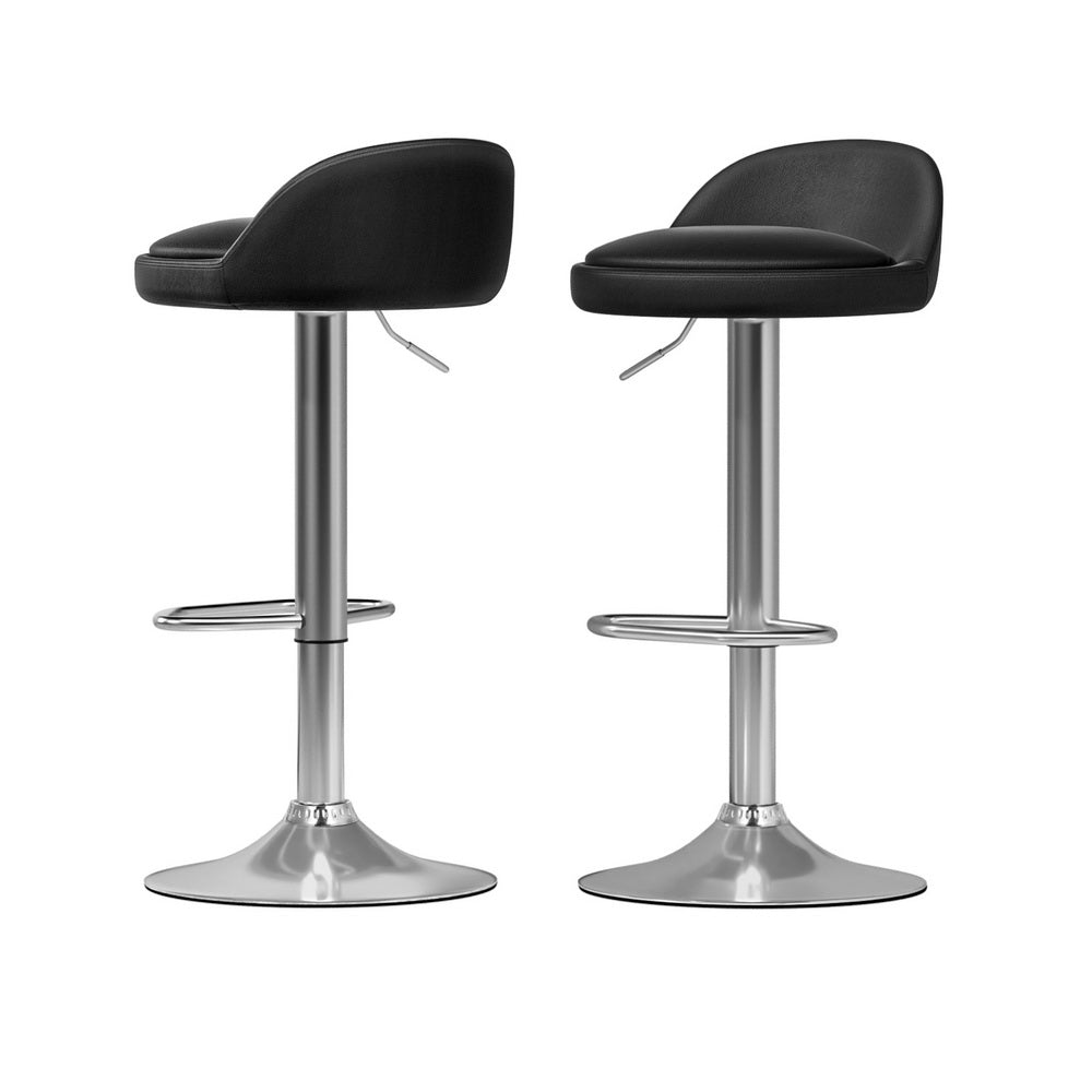 Artiss Black Bar Table and Stools Set Adjustable Swivel Dining Furniture