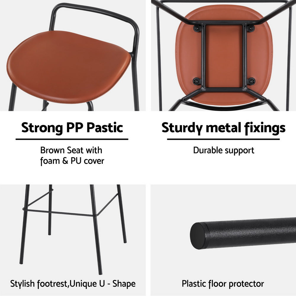 Industrial Bar Table and Stool Set Brown/Black