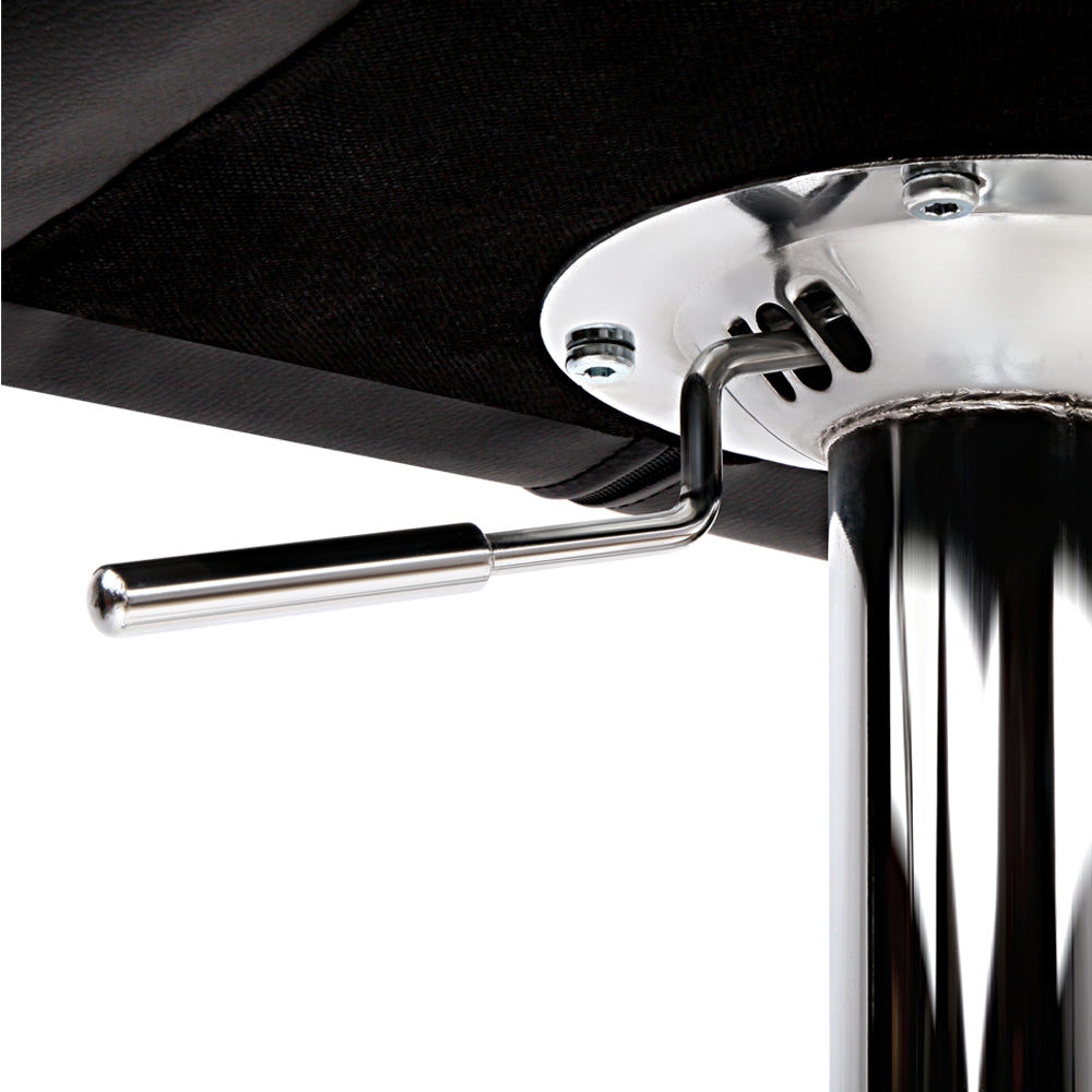 Promus Bar Stools 2x Gas Lift Leather Padded Black