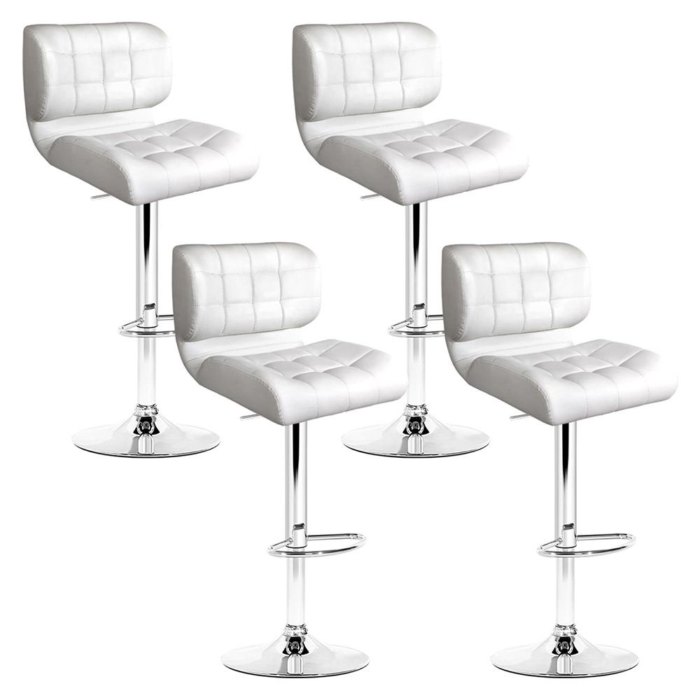 Artiss 4x Gas Lift Leather Bar Stools Padded White