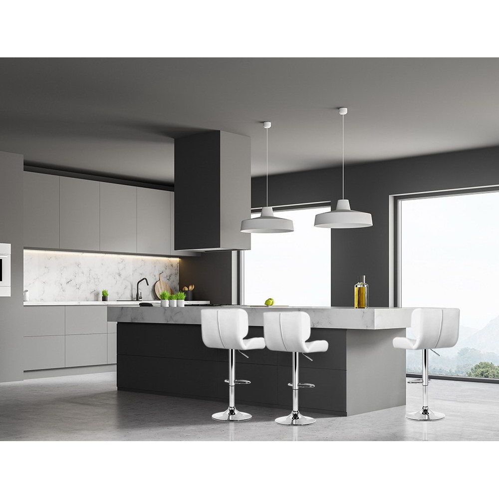 Artiss 4x Gas Lift Leather Bar Stools Padded White