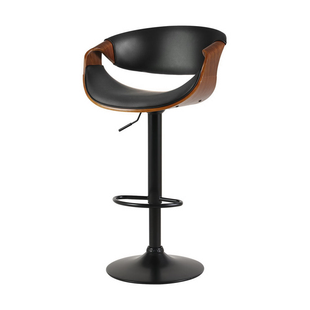 Ambrus Adjustable Bar Stool Leather Gas Lift Black
