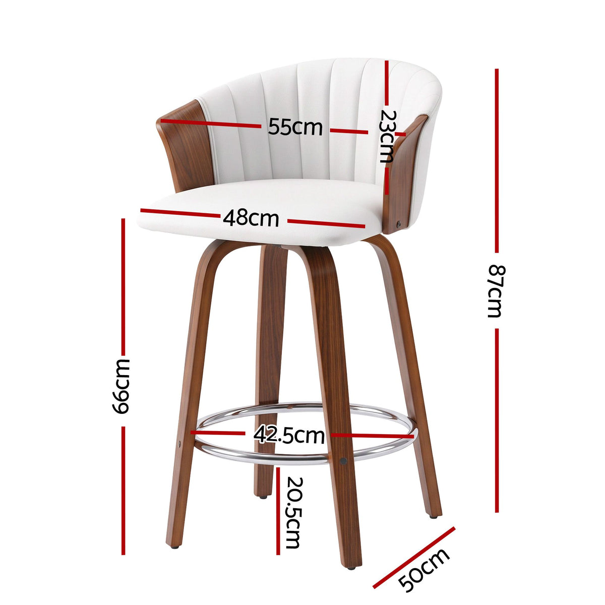 Artiss Wooden Bar Stools Set of 2 Swivel Kitchen Counter Stools Chair 66cm