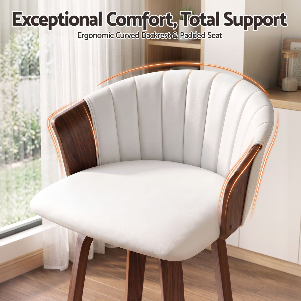 Artiss Wooden Bar Stools Set of 2 Swivel Kitchen Counter Stools Chair 66cm