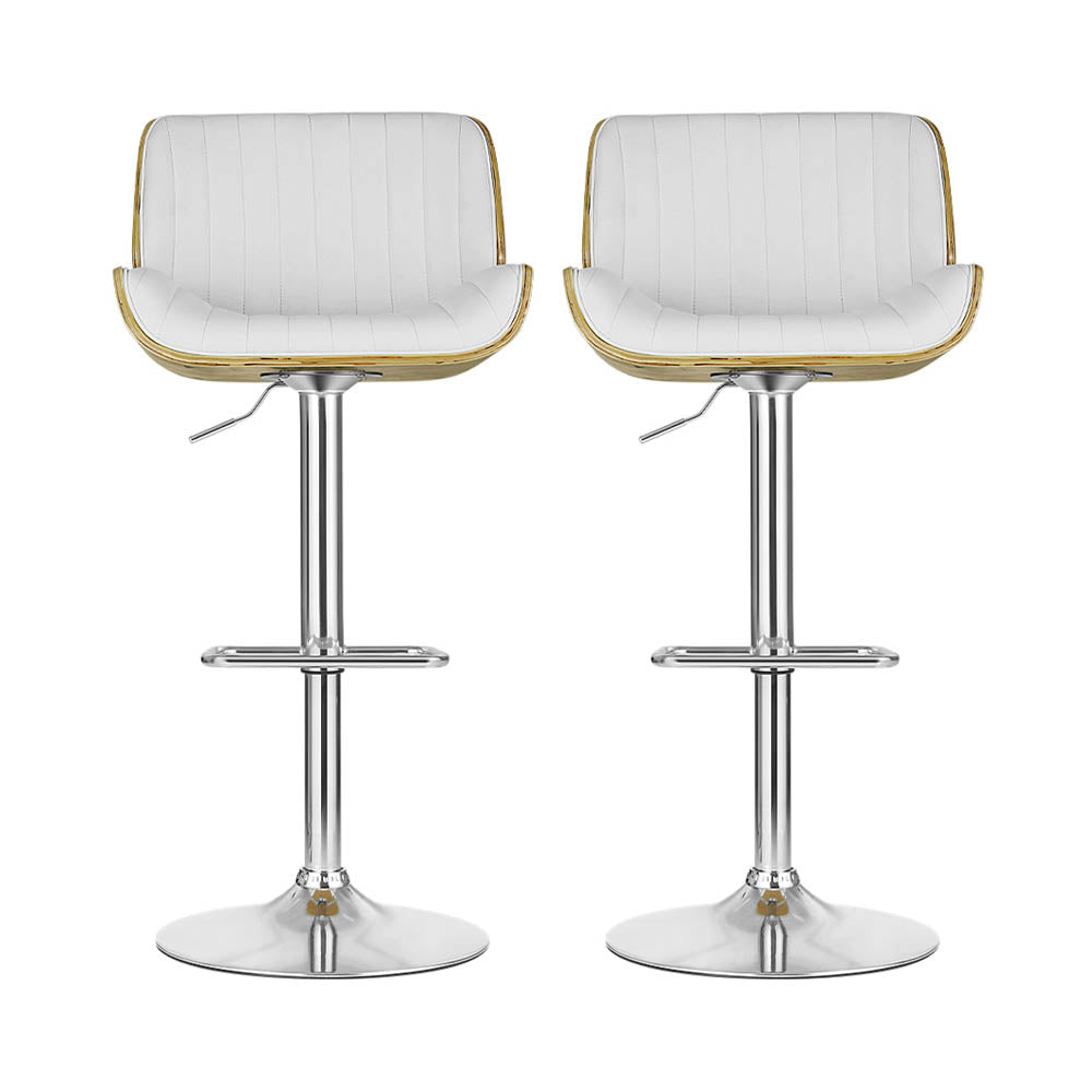 Artiss 2x Bar Stools Adjustable Leather Chairs