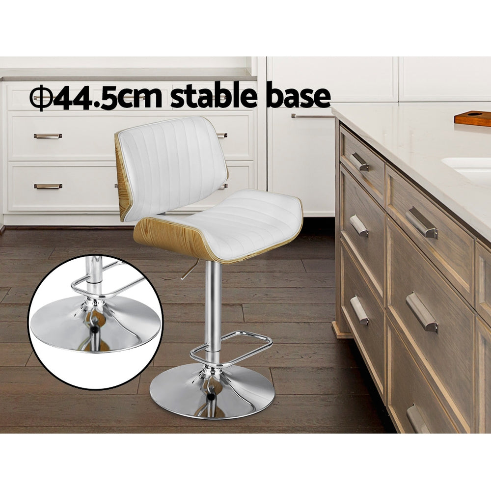 Galina Bar Stool Set of 2 Adjustable PU Leather