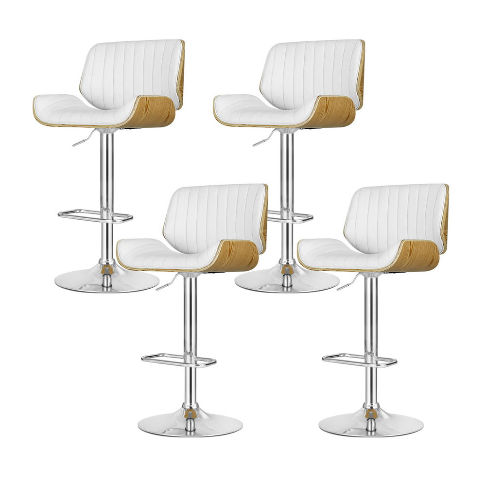 Artiss 4x Bar Stools Adjustable Leather Chairs