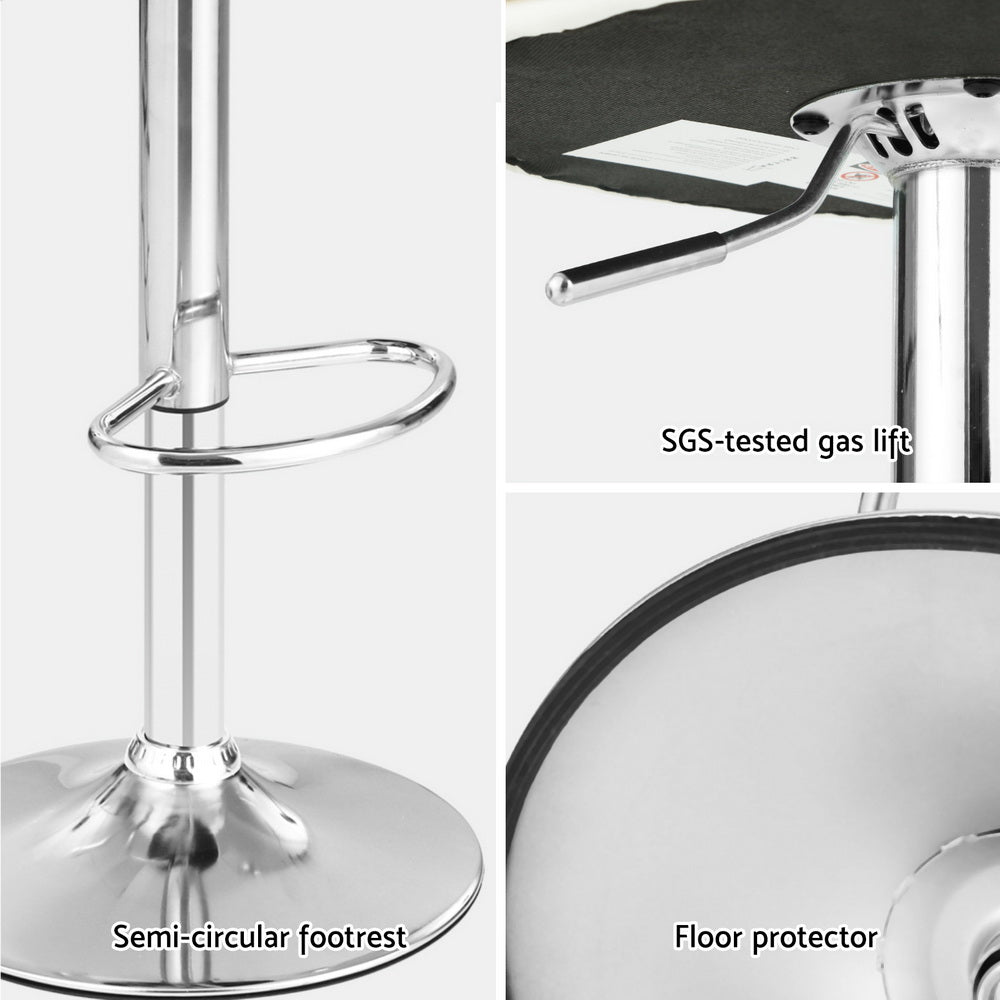 Publia Adjustable Bar Stools 4-Pack Leather Padded White