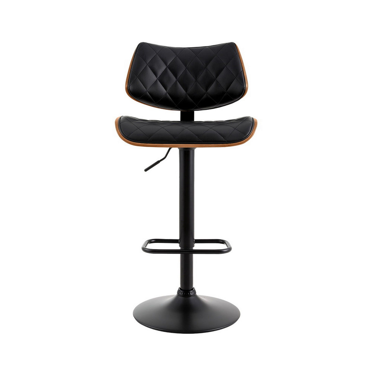 Quilla Kitchen Bar Stool Gas Lift Black PU Leather