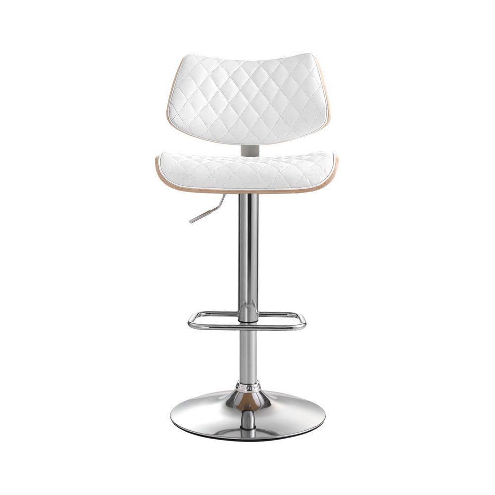 Adjustable PU Leather Bar Stools with Footrest - Artiss