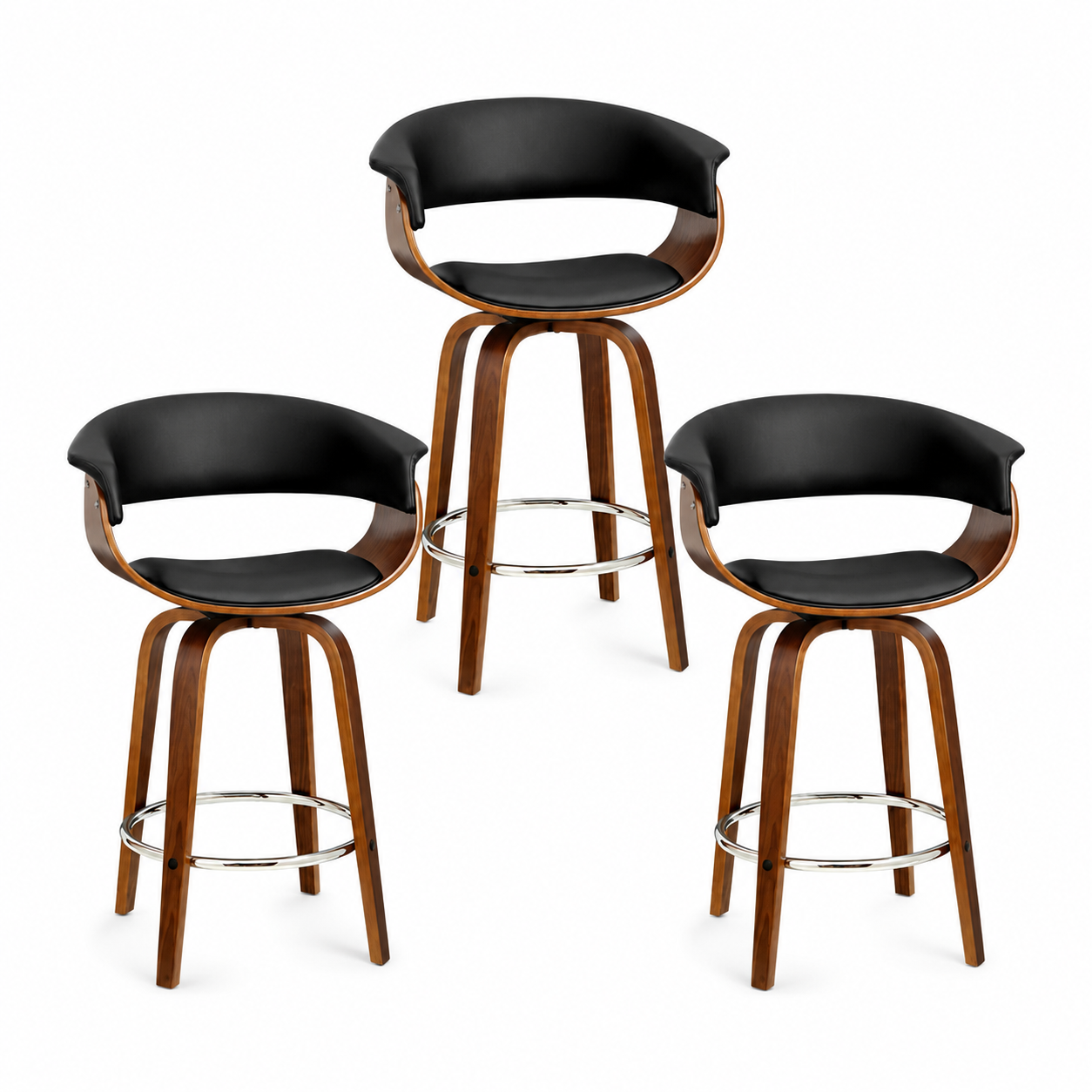 Artiss Bar Stools Set of 3 Kitchen Wooden Bar Stool Dining Chair 65cm