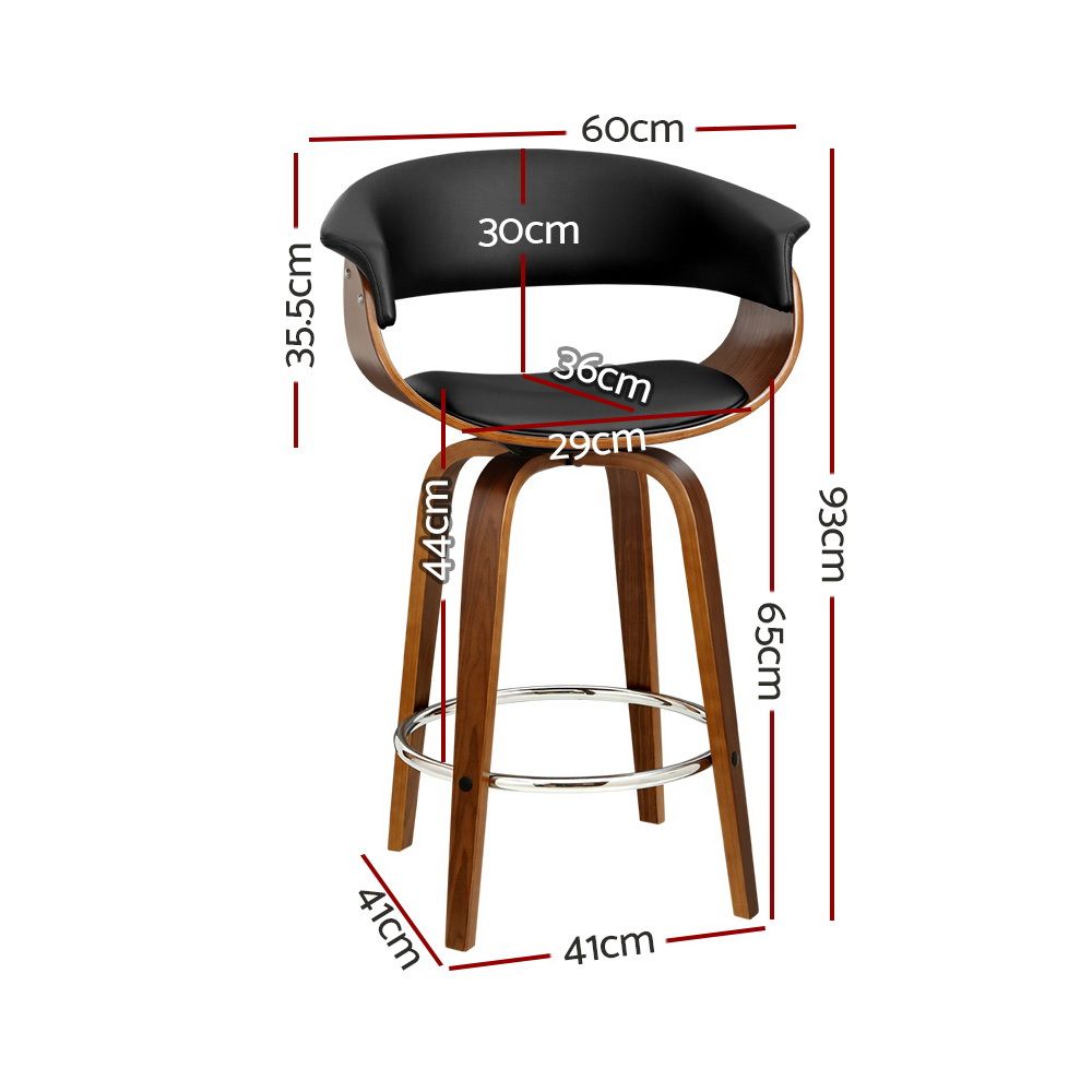 Artiss Bar Stools Set of 3 Kitchen Wooden Bar Stool Dining Chair 65cm
