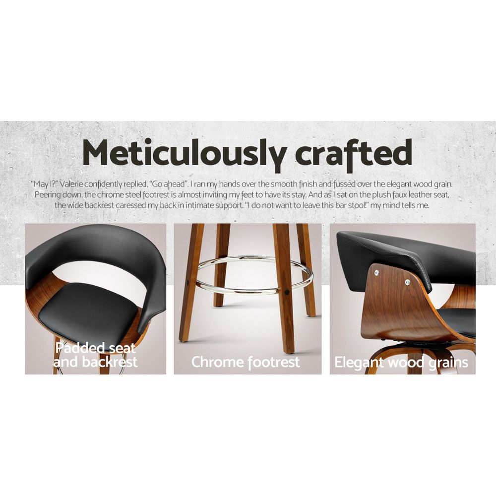 Artiss Bar Stools Set of 3 Kitchen Wooden Bar Stool Dining Chair 65cm