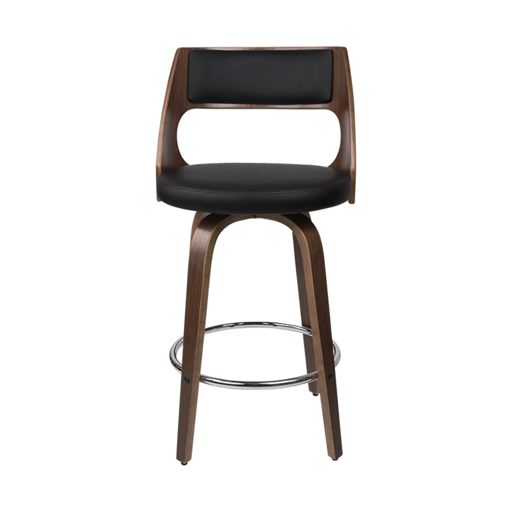 2x Swivel Bar Stools, PU Leather, Plywood, Chrome - Artiss